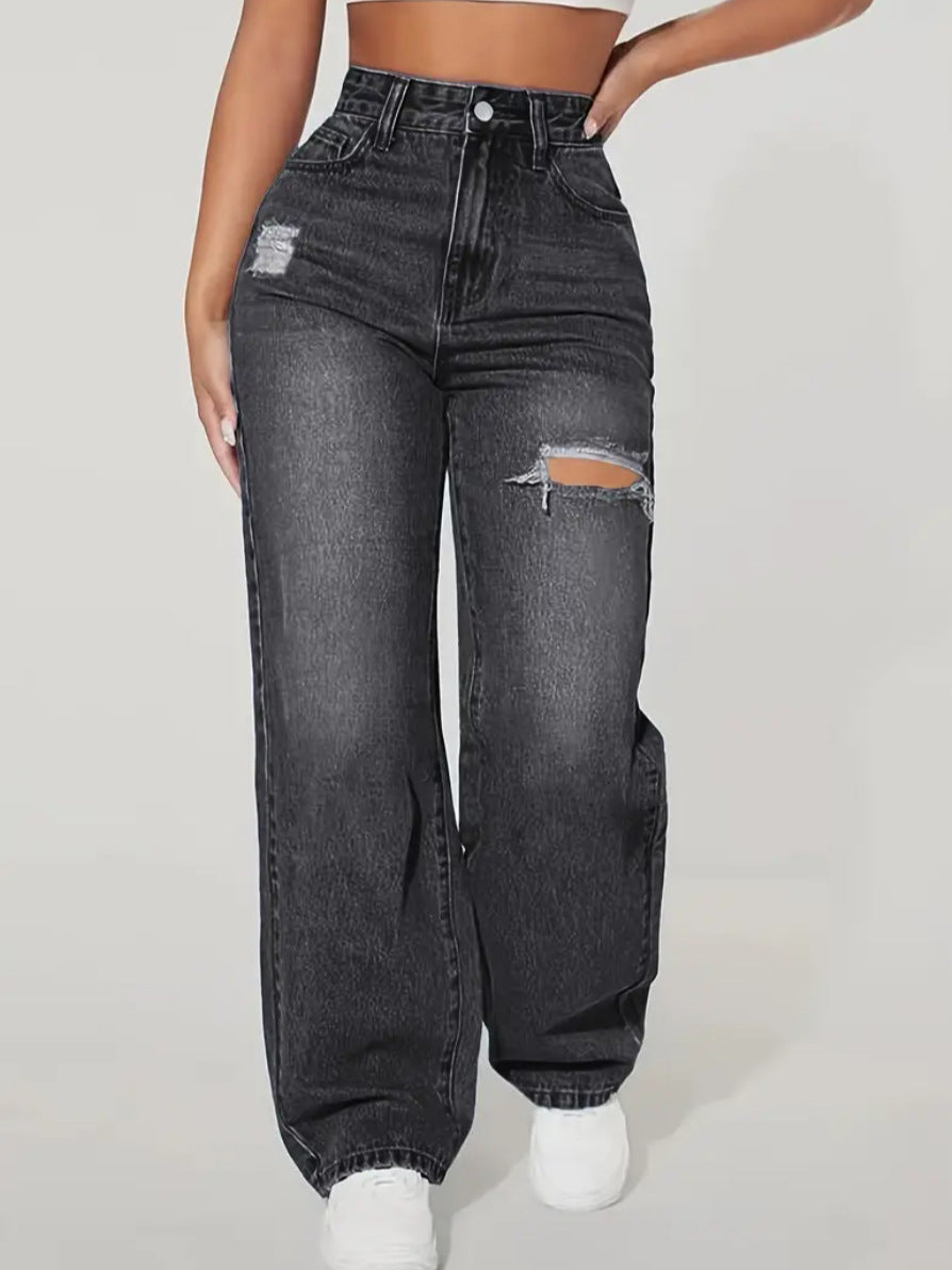 Kaelis Sand Wash Straight Denim