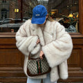 Valen Textured Fur Coat