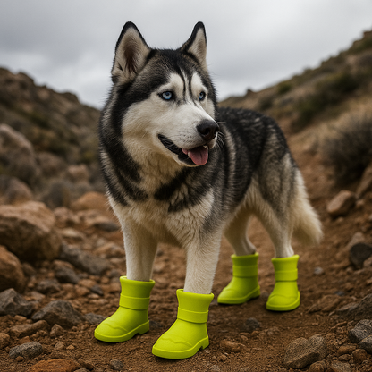 Lime Yellow Xela Pup Rain Boots