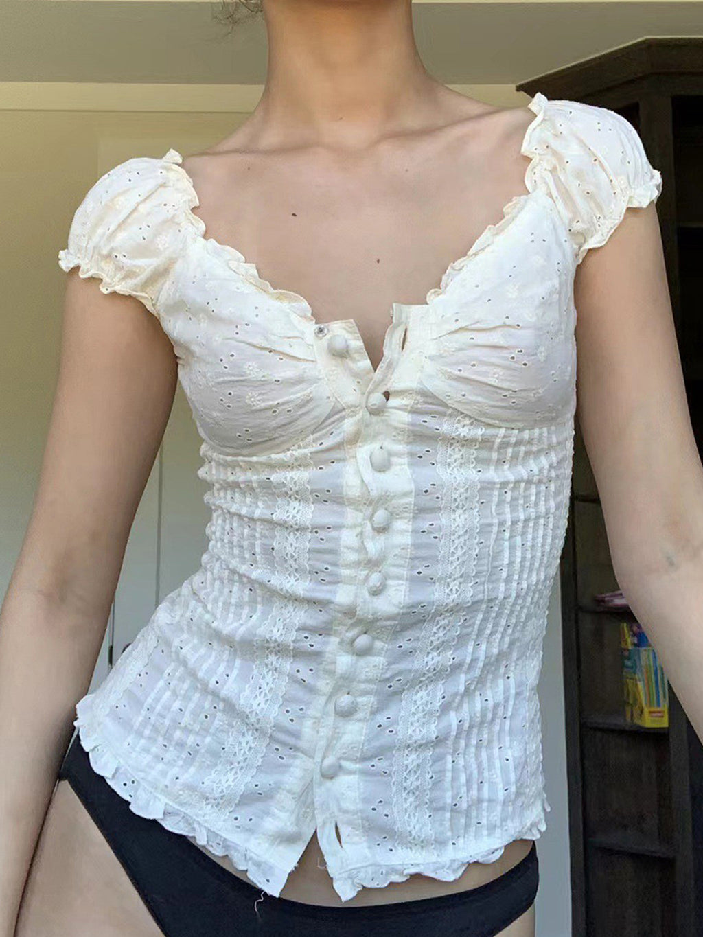 Rosalie Lace Button Blouse