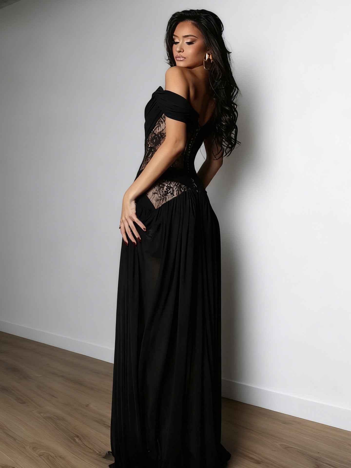 Esmira Sheer Slit Gown