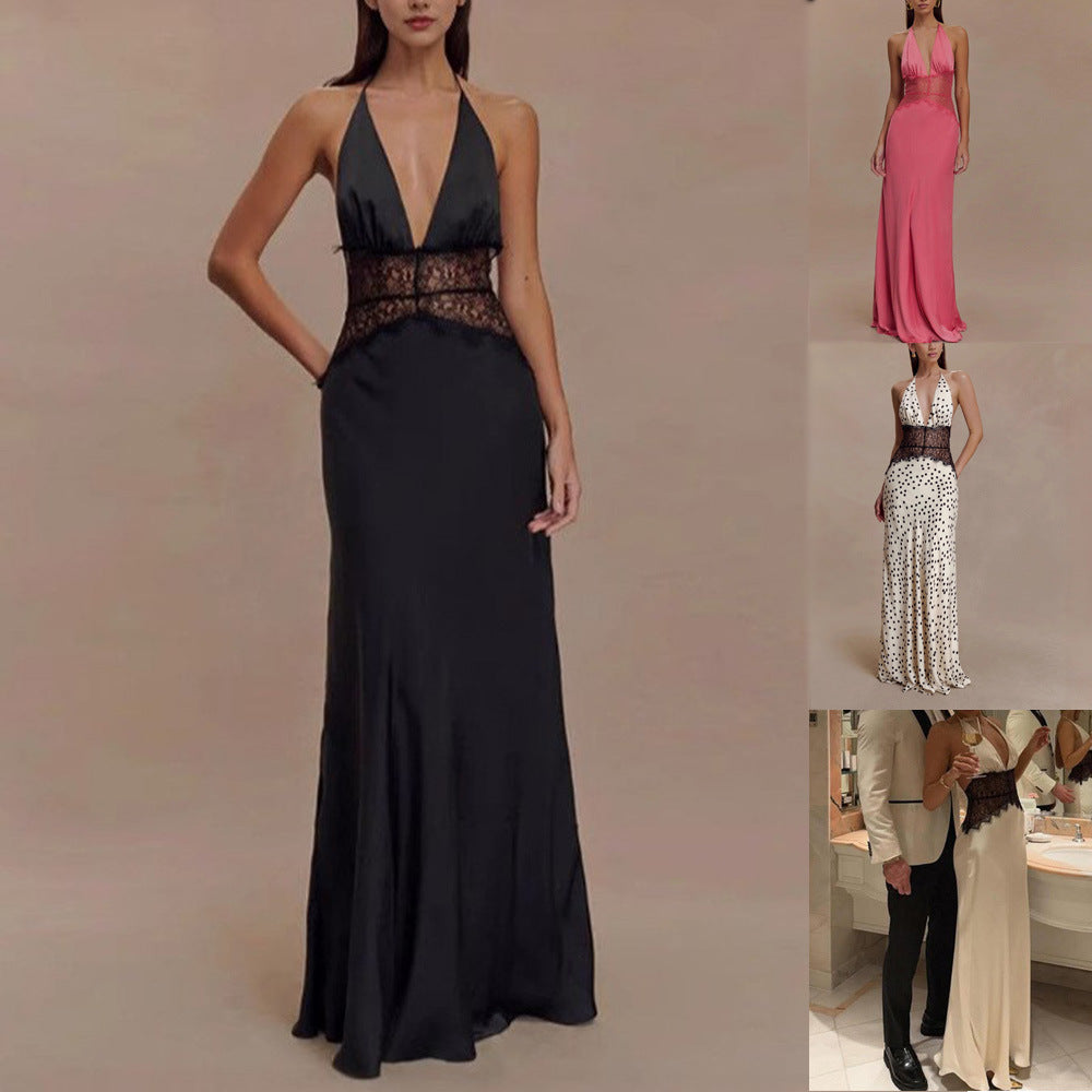 Marella Satin Halter Dress