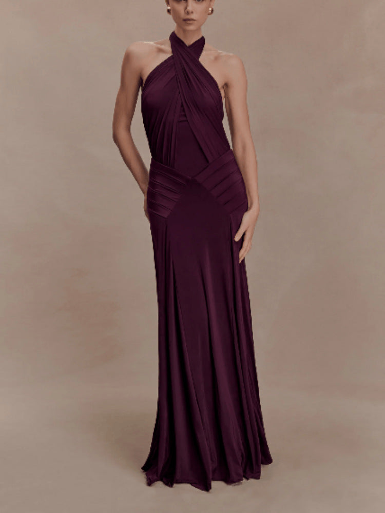 Elaris Halter Chiffon Dress