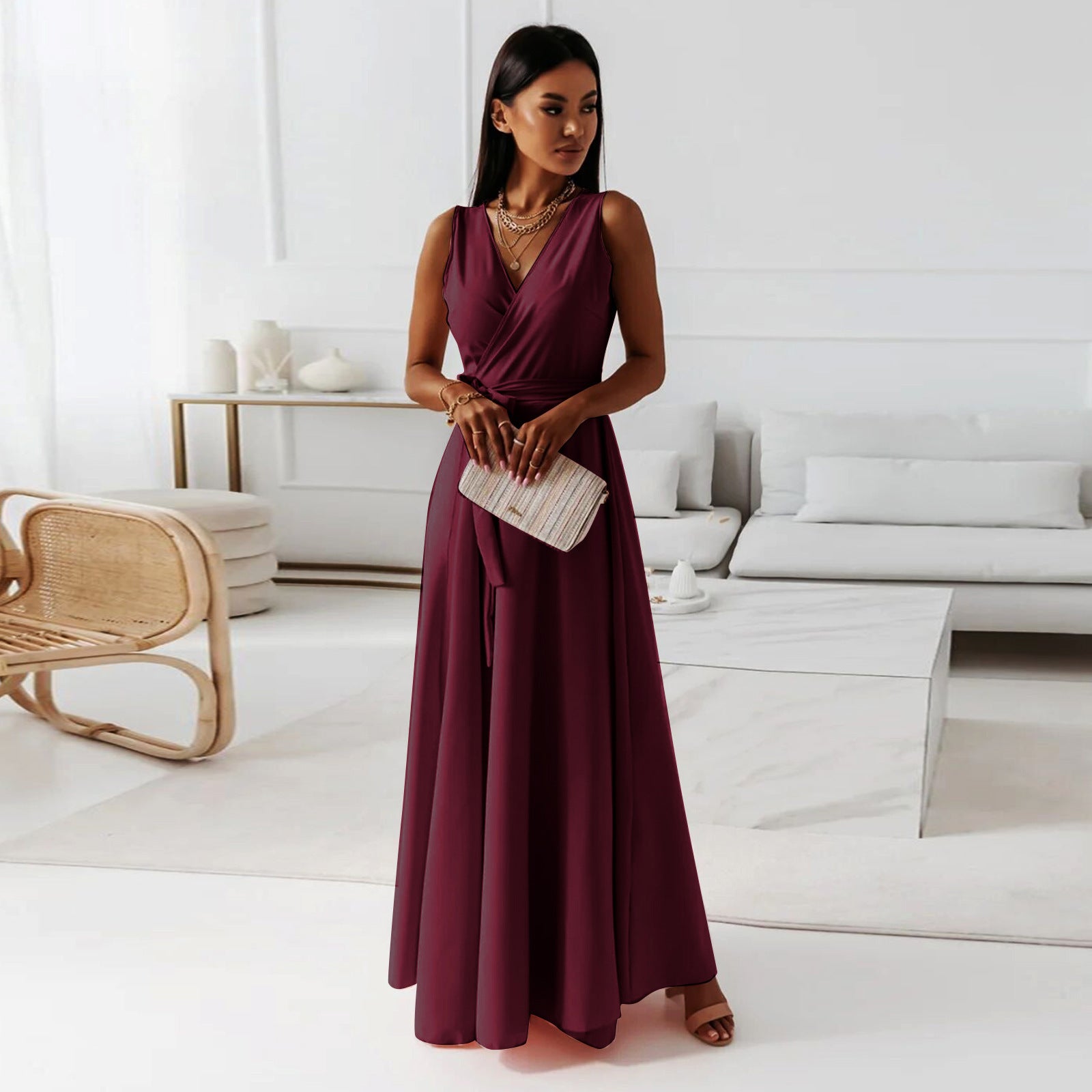 Beloria Belted A Line Dress