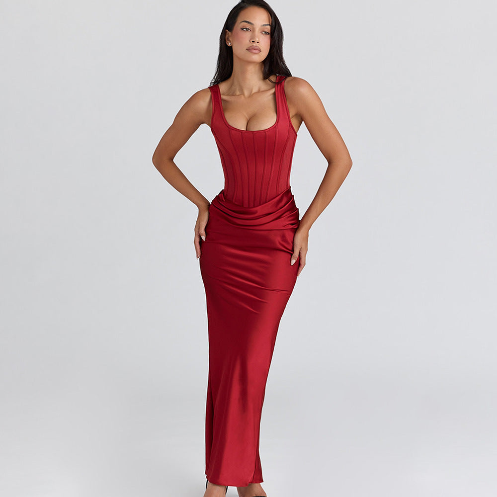Ravelle Corset Pleated Gown