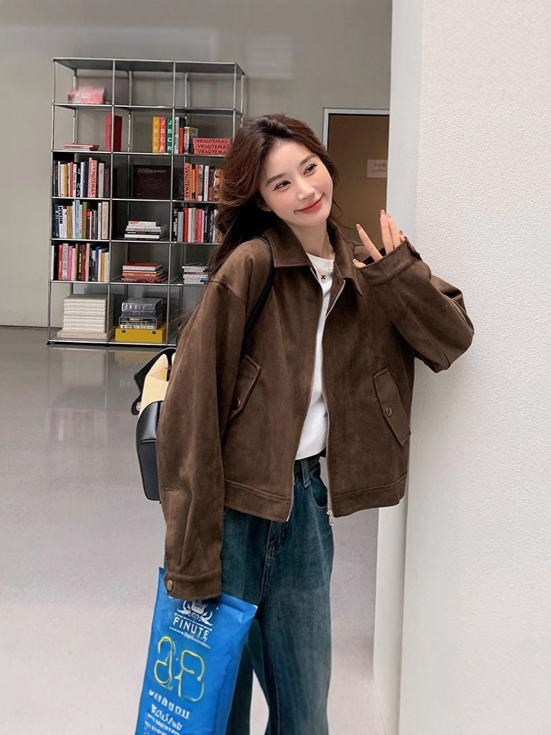 Mason Faux Suede Moto Jacket