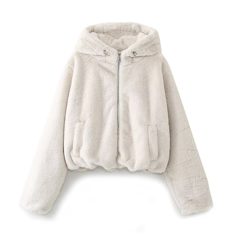 Arden Hooded Faux Fur Jacket