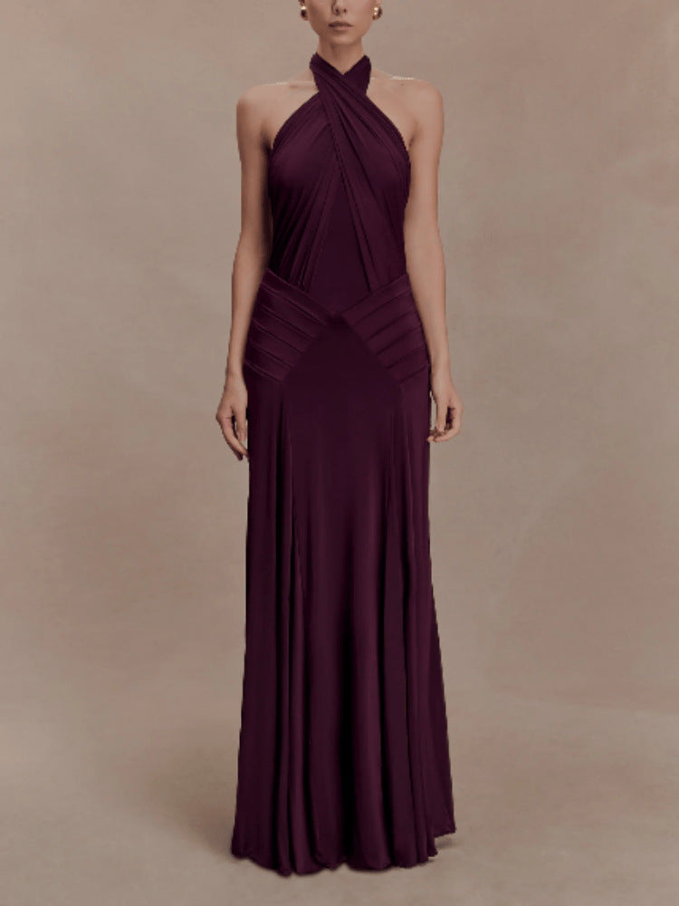 Elaris Halter Chiffon Dress