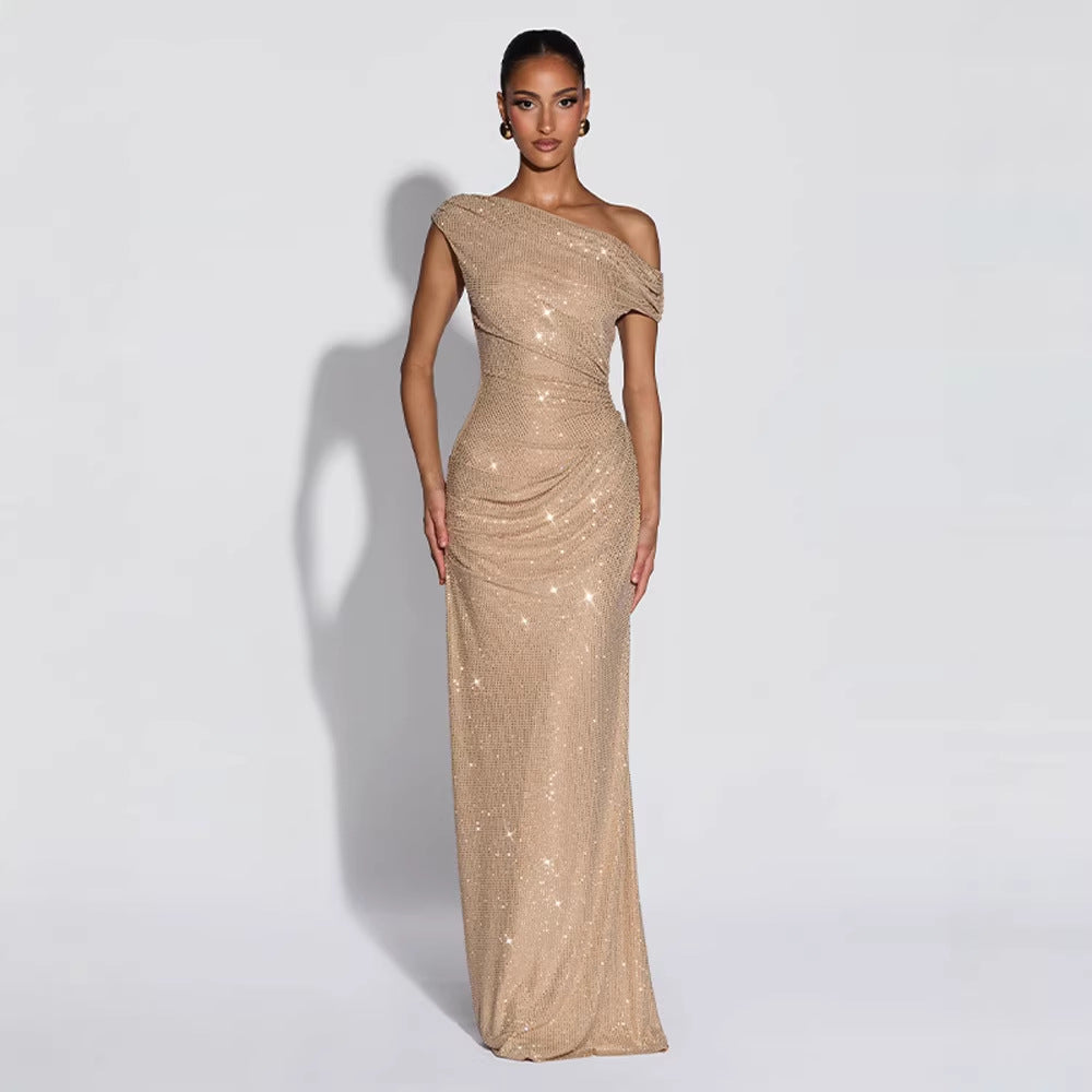 Orlisse Rhinestone Evening Gown