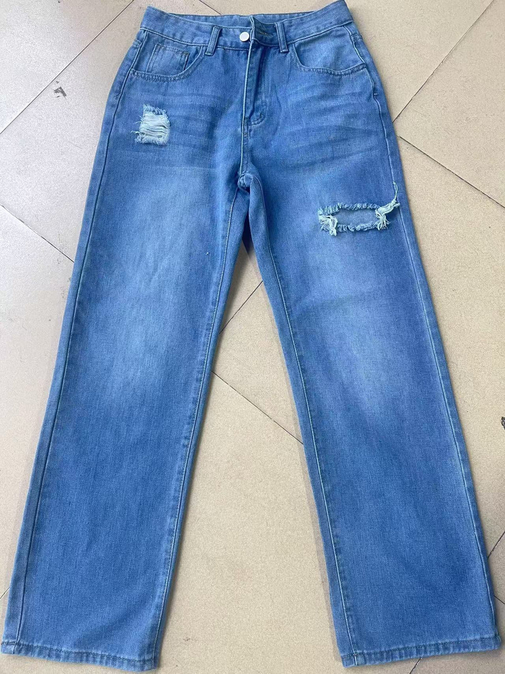 Kaelis Sand Wash Straight Denim