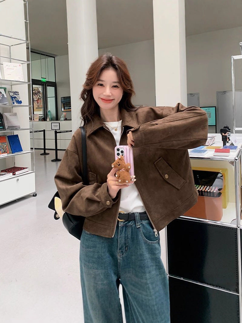 Mason Faux Suede Moto Jacket