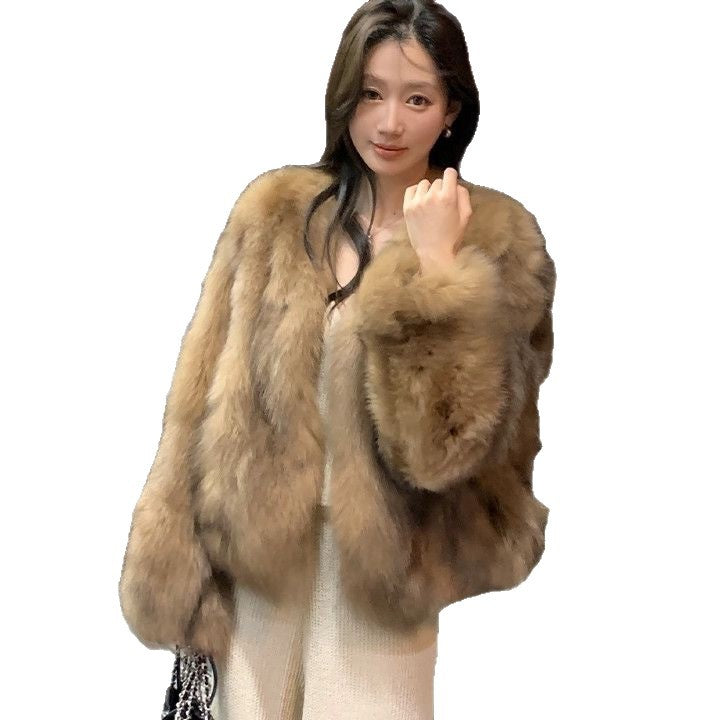 Kaia Cropped Faux Fur Coat