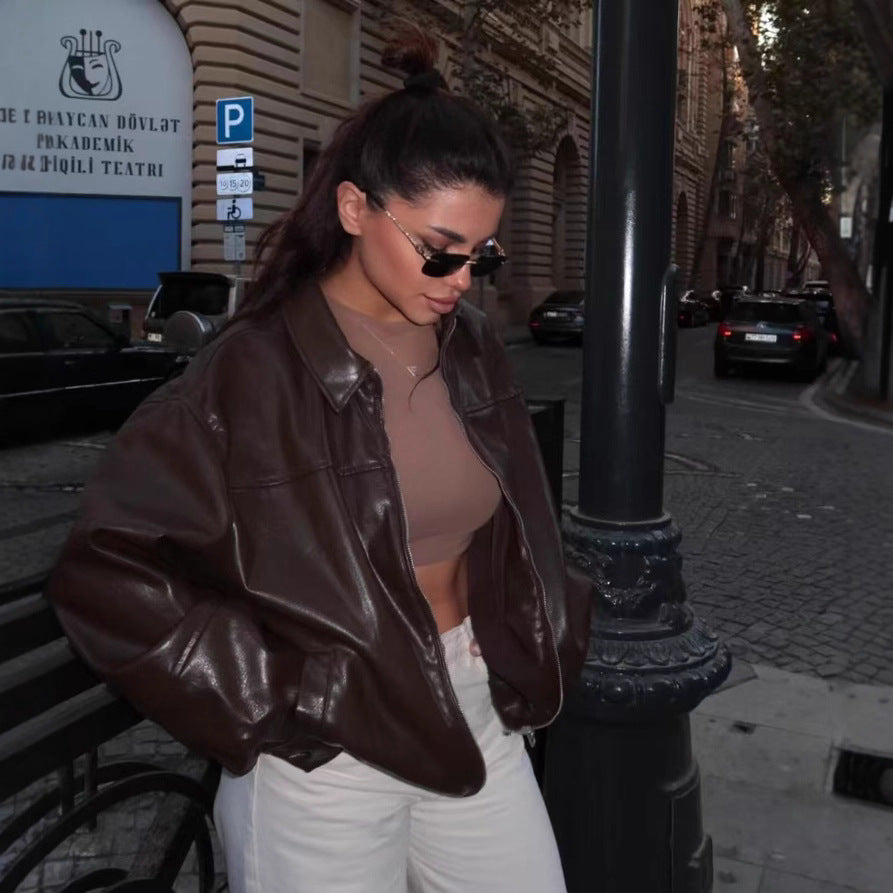Evan Leather Bomber Jacket