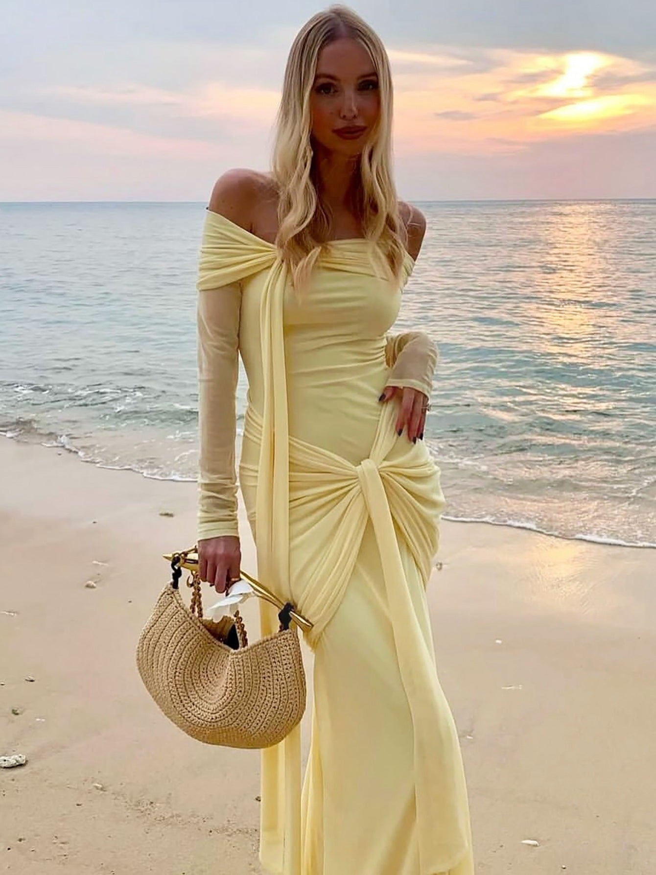 Zafira Sheer One Shoulder Gown
