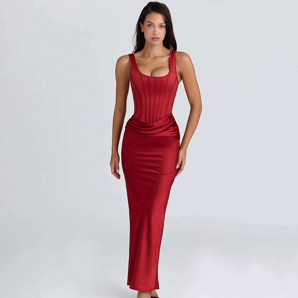 Ravelle Corset Pleated Gown