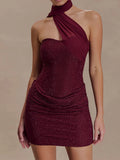 Rovienne Rhinestone Mini Dress