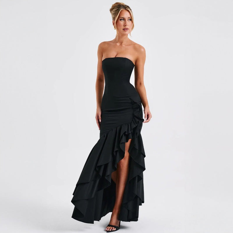 Elara Lotus Hem Dress