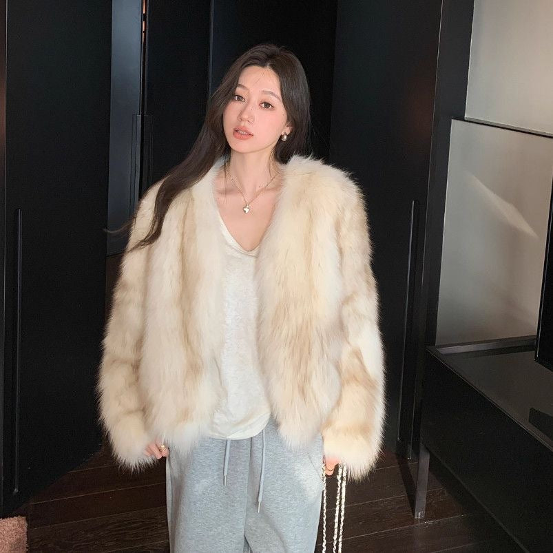 Kaia Cropped Faux Fur Coat
