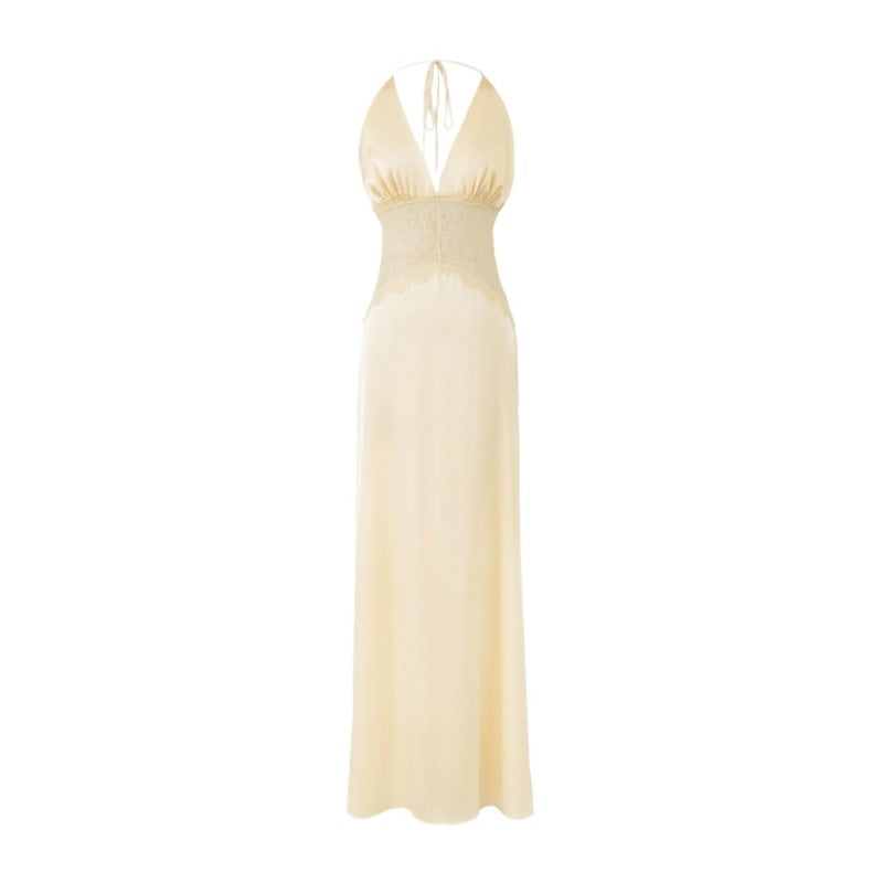 Eliora Lace Halter Gown