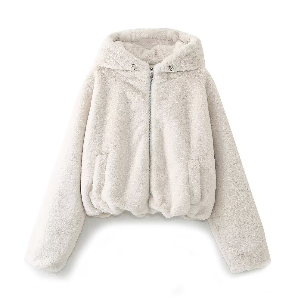 Arden Hooded Faux Fur Jacket