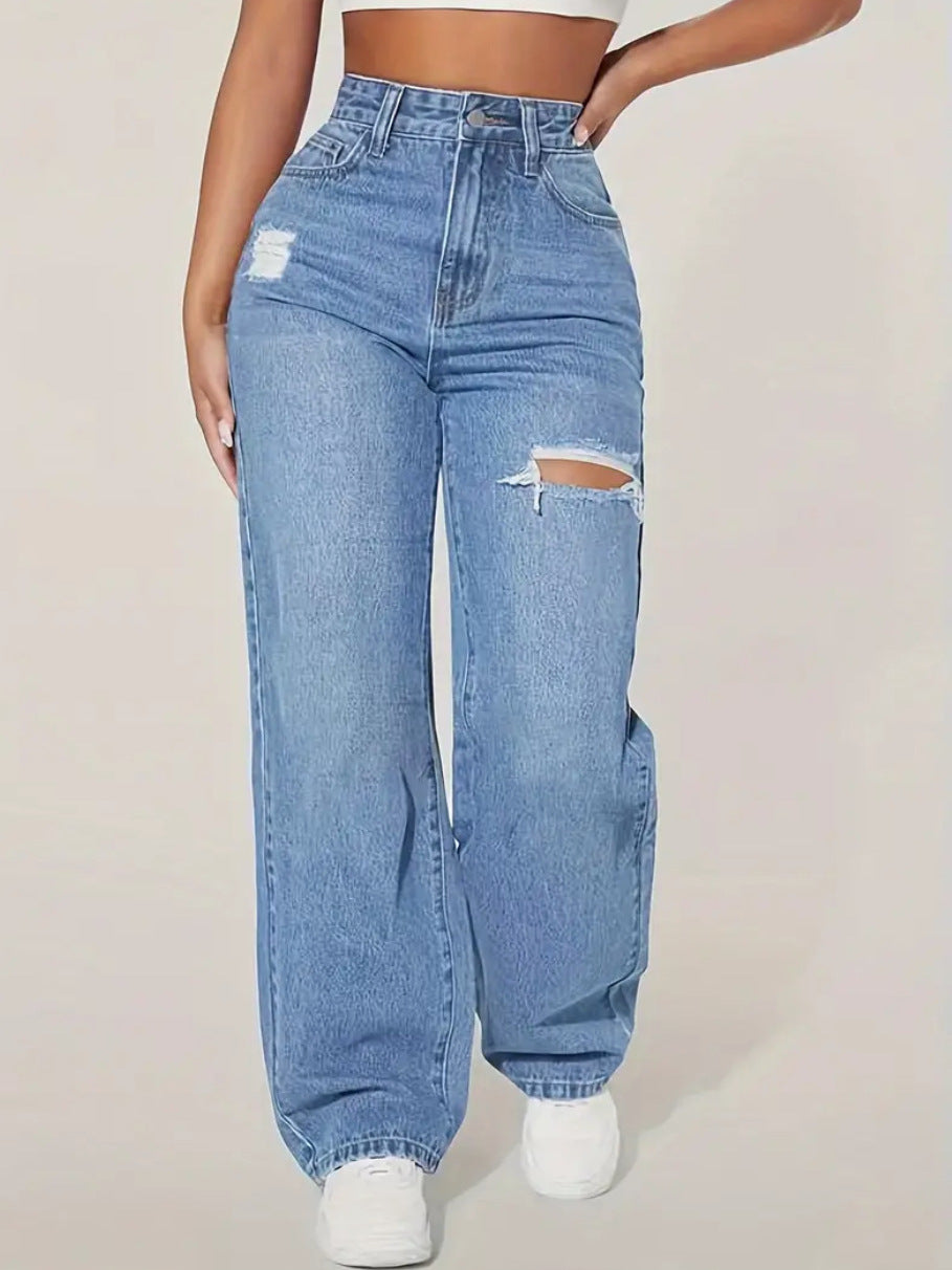 Kaelis Sand Wash Straight Denim