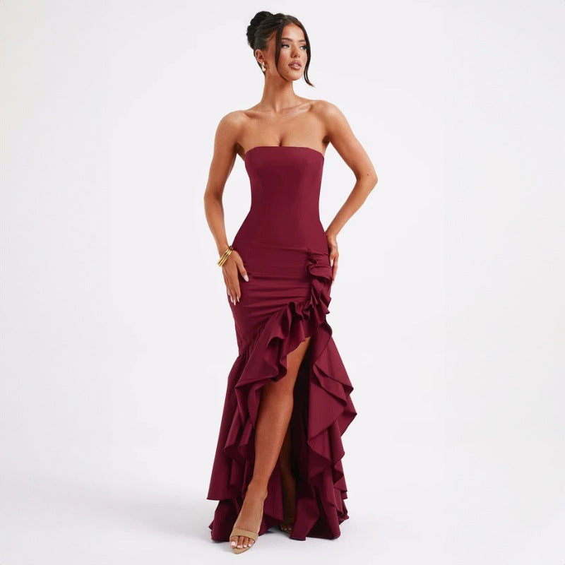 Elara Lotus Hem Dress