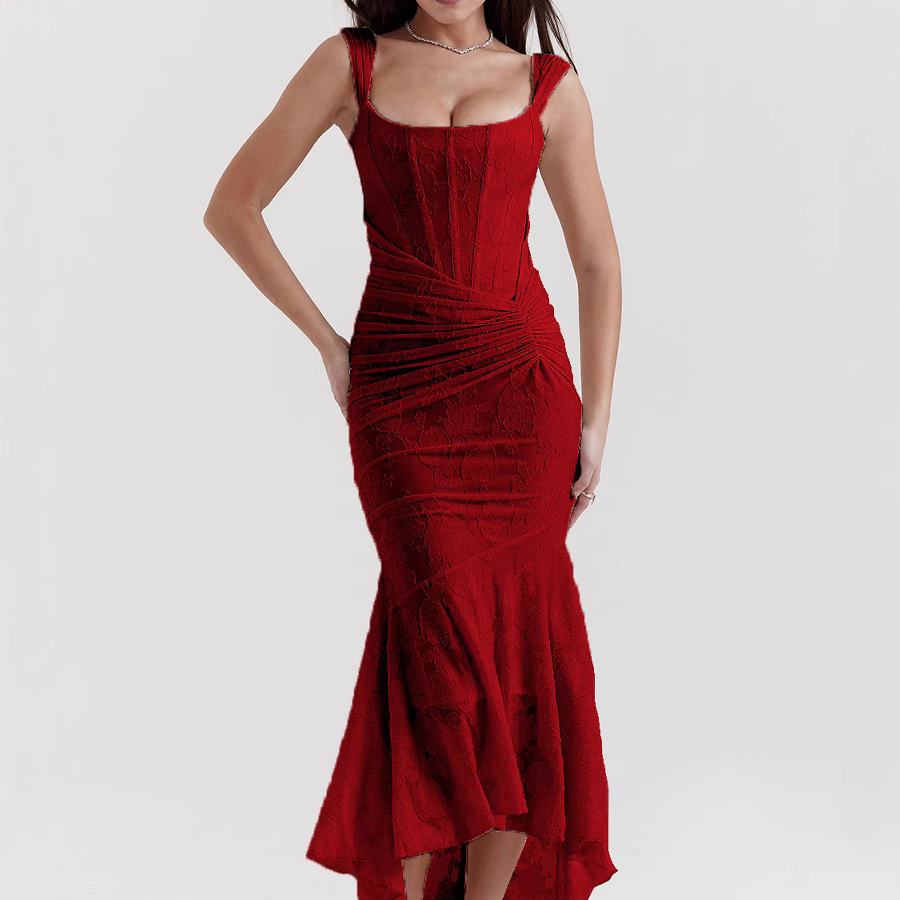 Vionette Jacquard Fishtail Dress