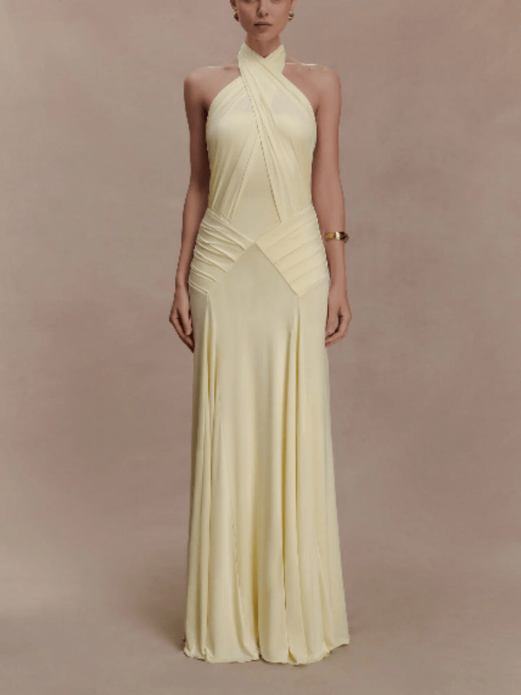 Elaris Halter Chiffon Dress