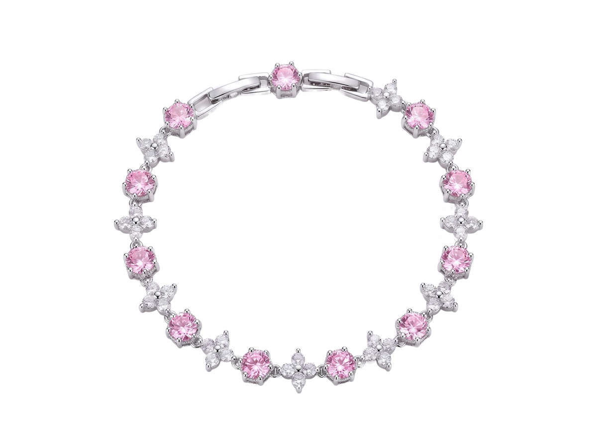 Floria Zircon Bracelet pink - product shot on white background
