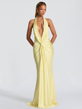 Zarelle Pleated Halter Dress
