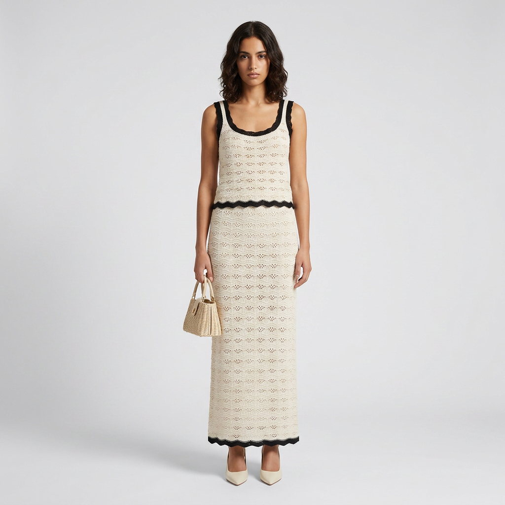 Noiré Knit Vest and Skirt Set