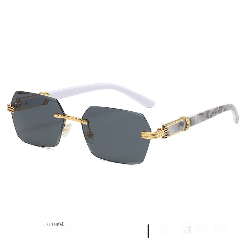 Gradient Color Rimless Square Sunglasses