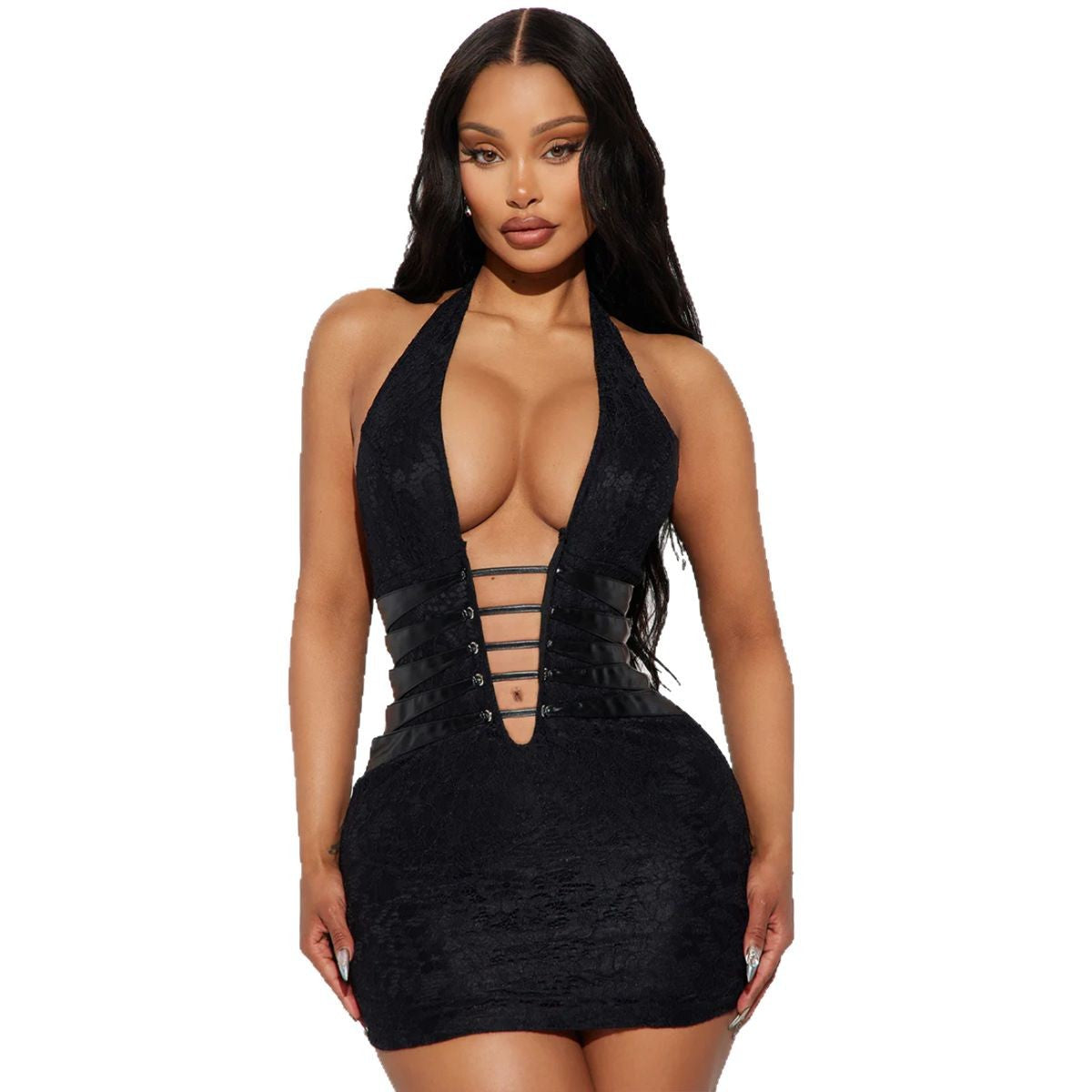 Nerelle Deep V Mini Dress