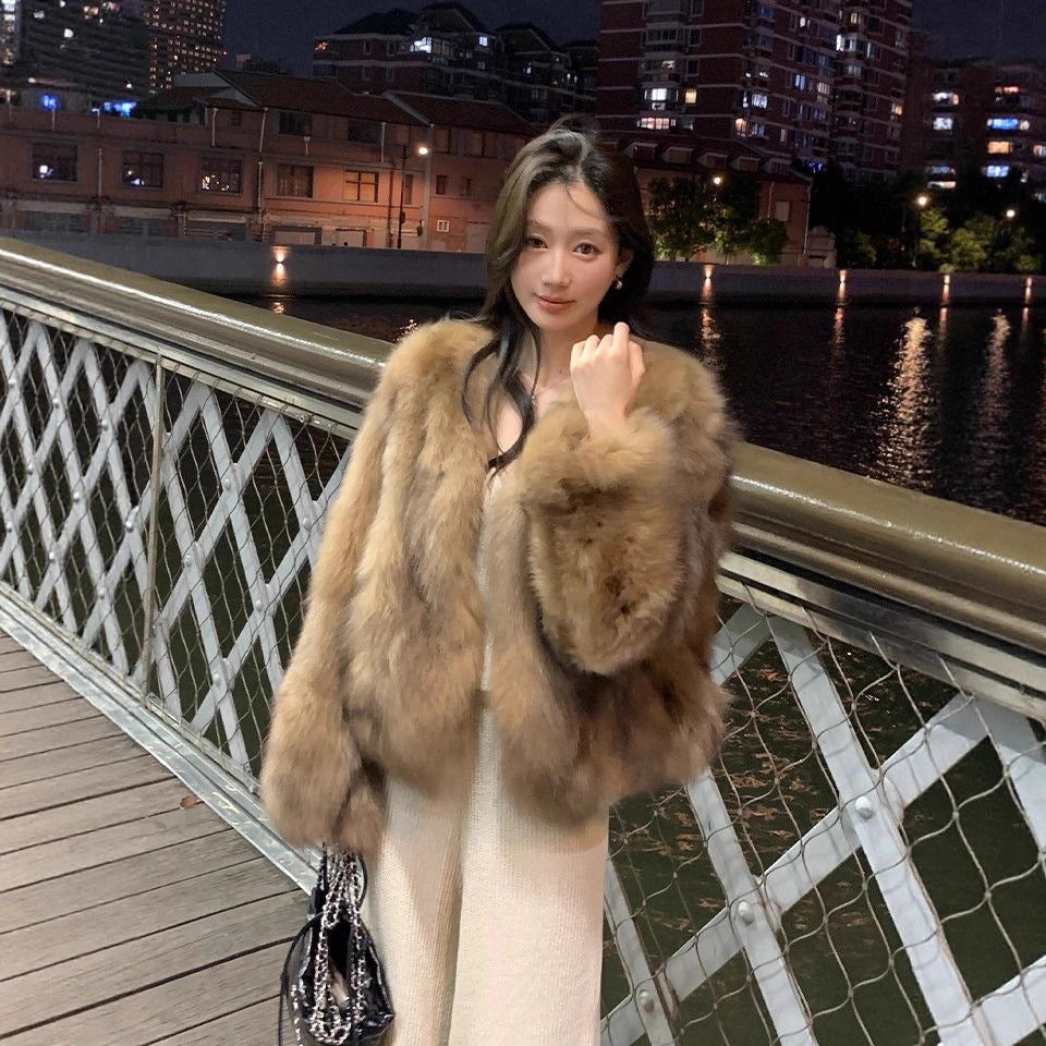 Kaia Cropped Faux Fur Coat