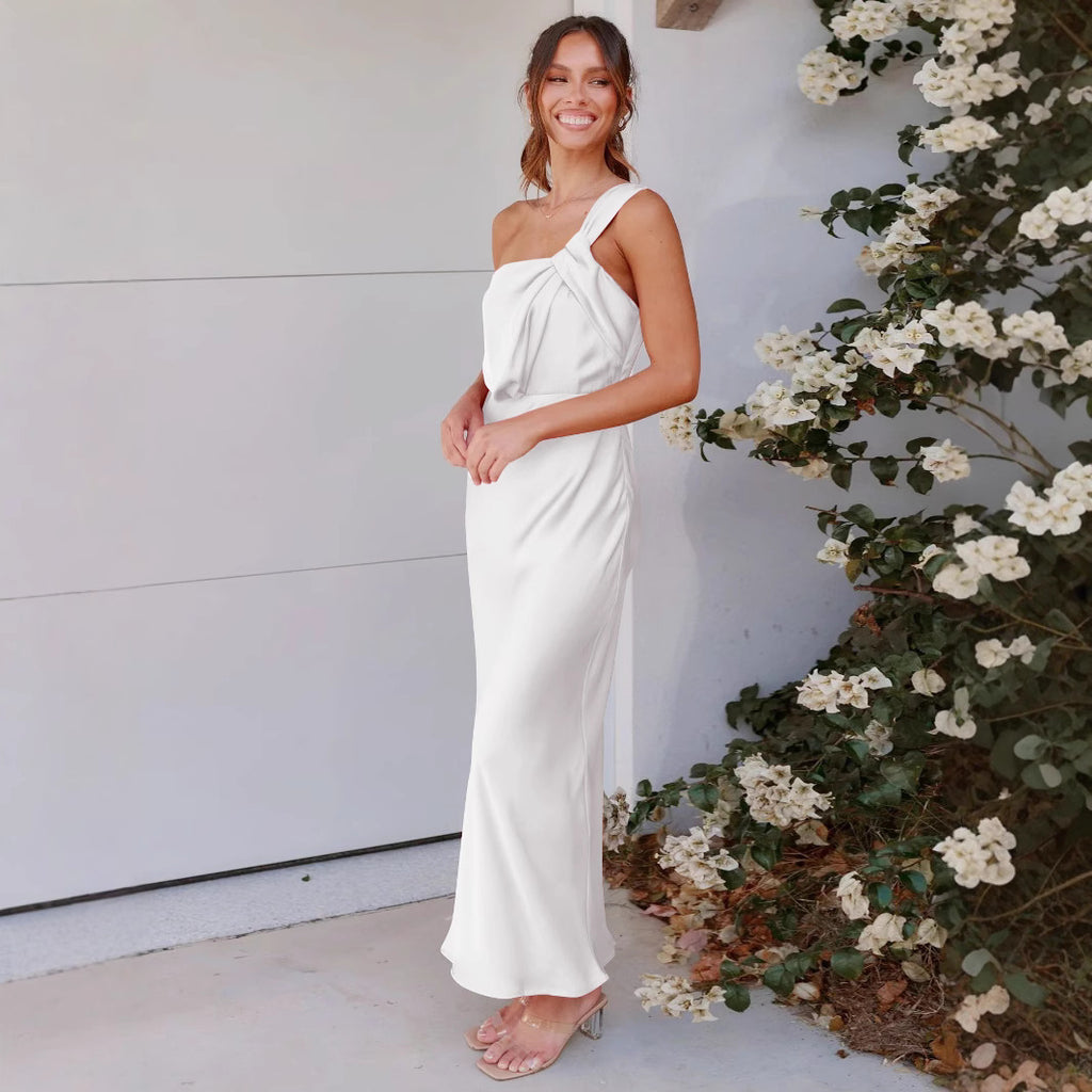 Monroe Satin Fishtail Dress