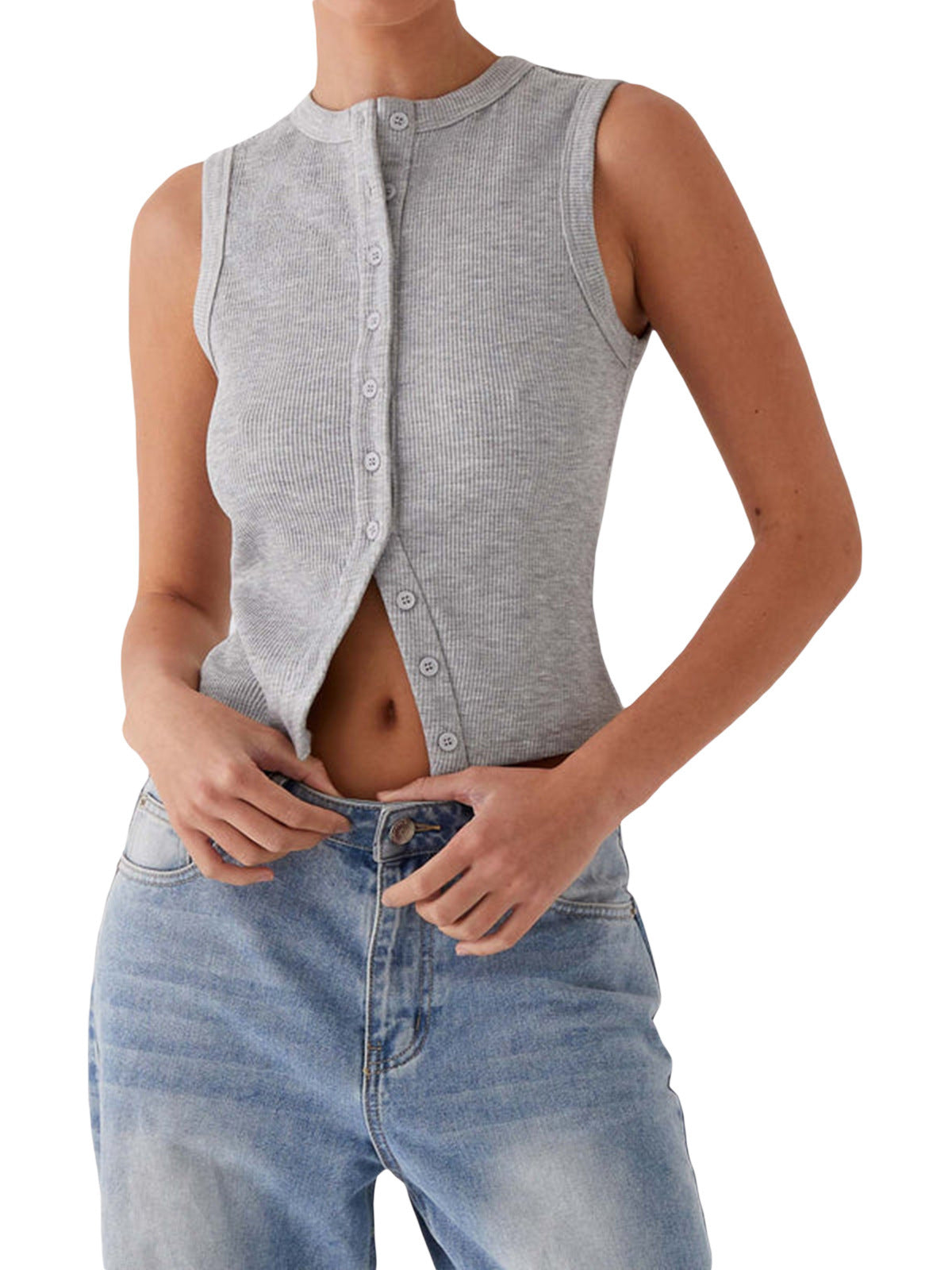 Brielle Button Vest Top