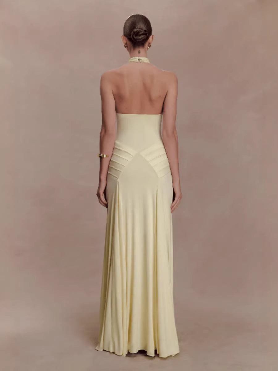 Elaris Halter Chiffon Dress