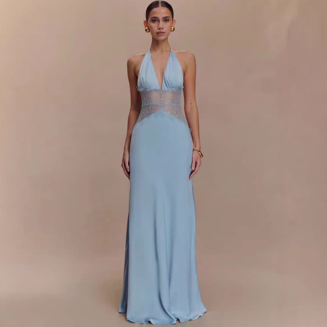 Eliora Lace Halter Gown