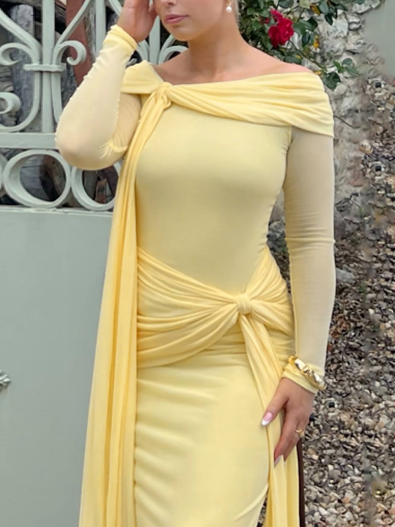 Zafira Sheer One Shoulder Gown