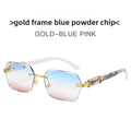 Gradient Color Rimless Square Sunglasses