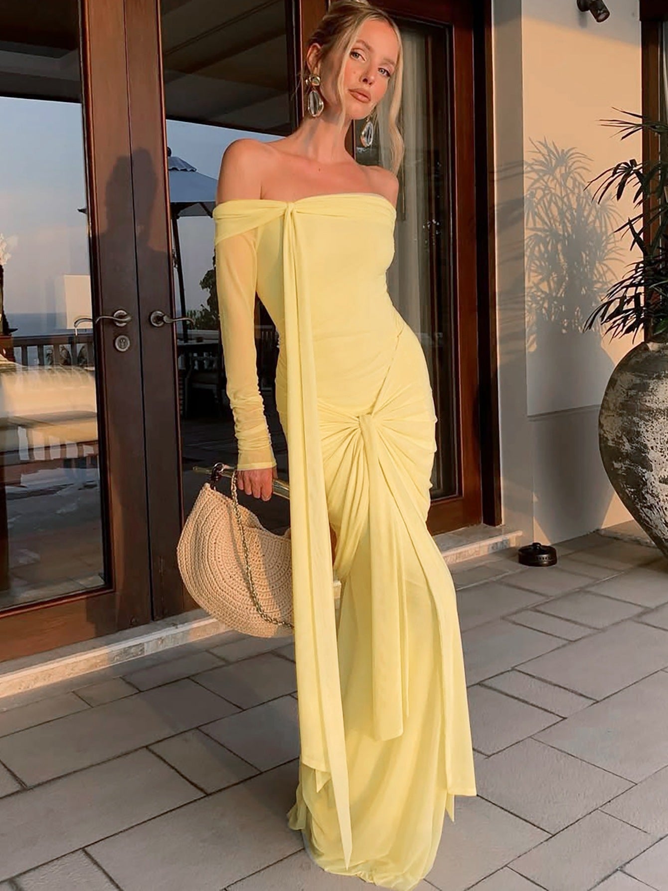 Zafira Sheer One Shoulder Gown