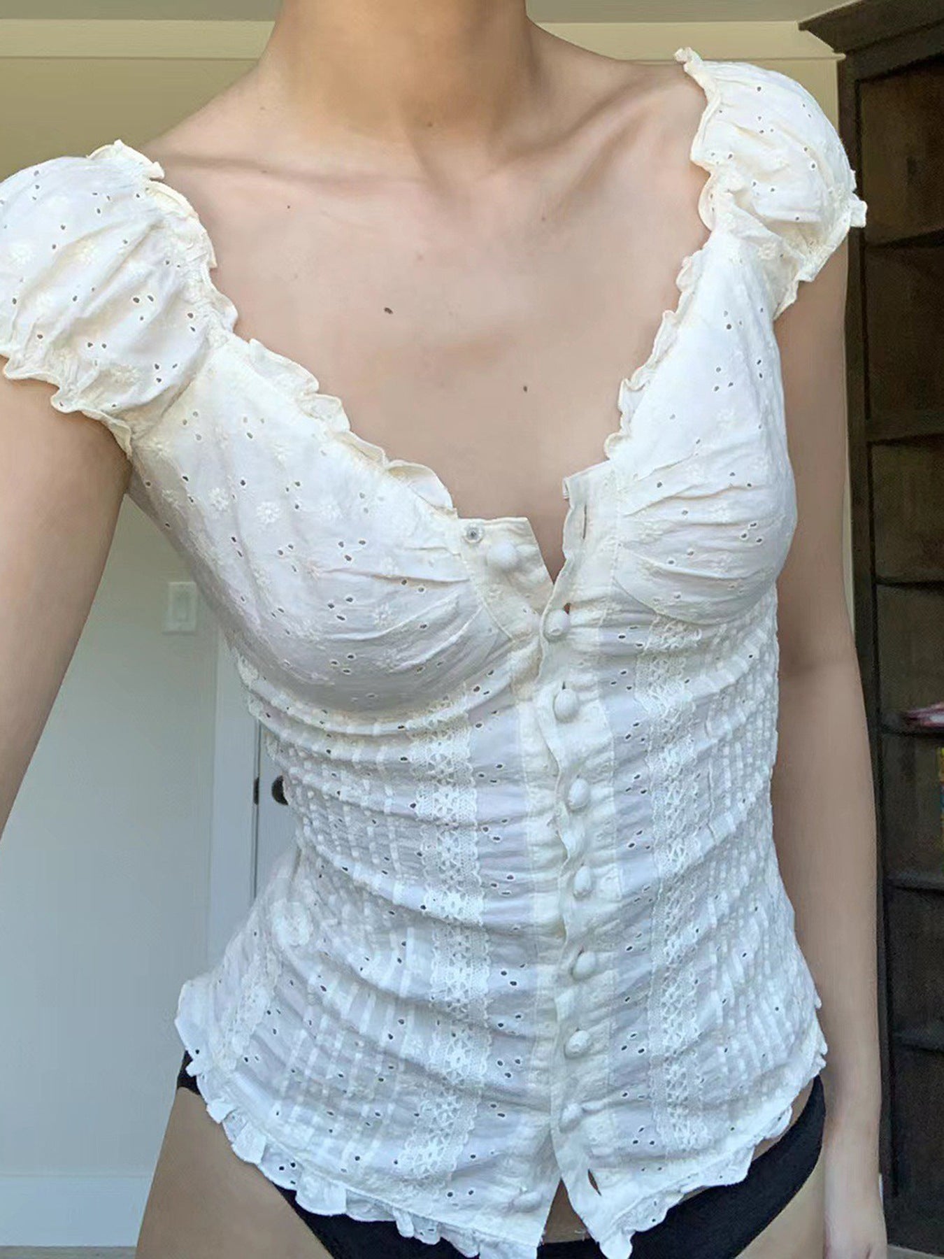 Rosalie Lace Button Blouse