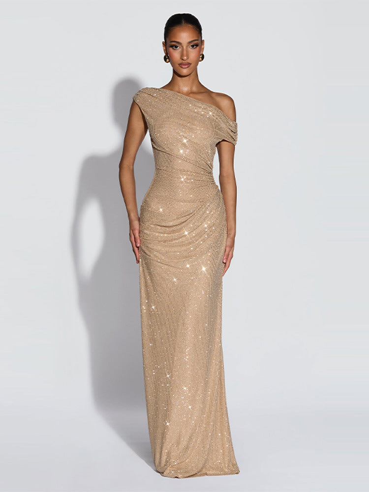 Orlisse Rhinestone Evening Gown