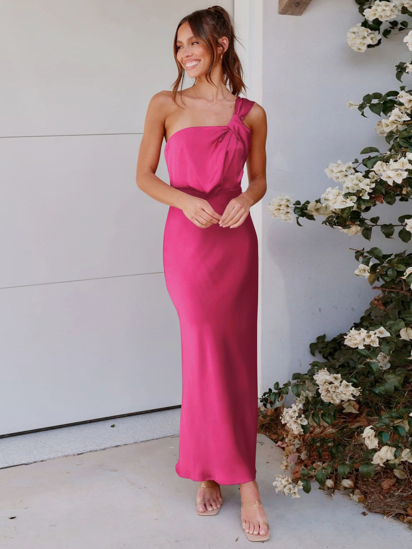 Monroe Satin Fishtail Dress