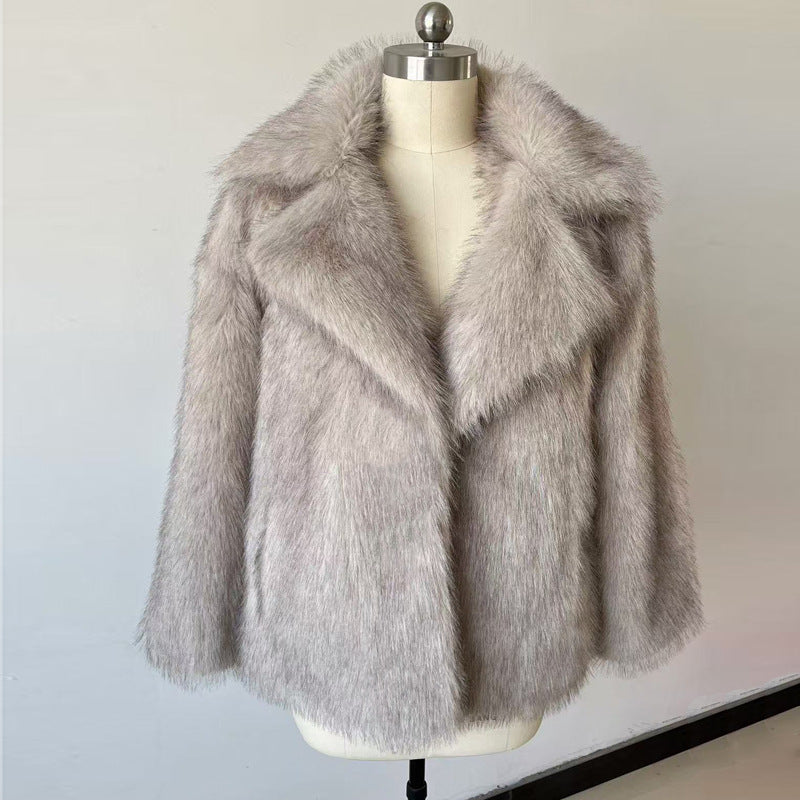Valen Textured Fur Coat