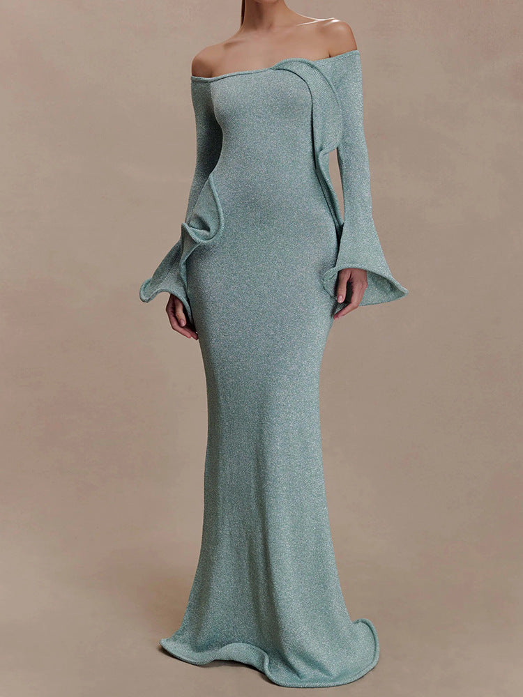 Camille Fishtail Sleeve Gown