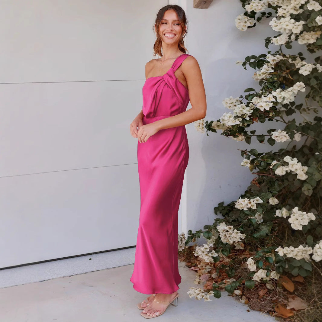Monroe Satin Fishtail Dress