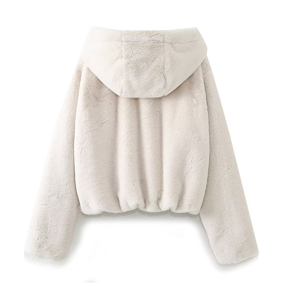 Arden Hooded Faux Fur Jacket