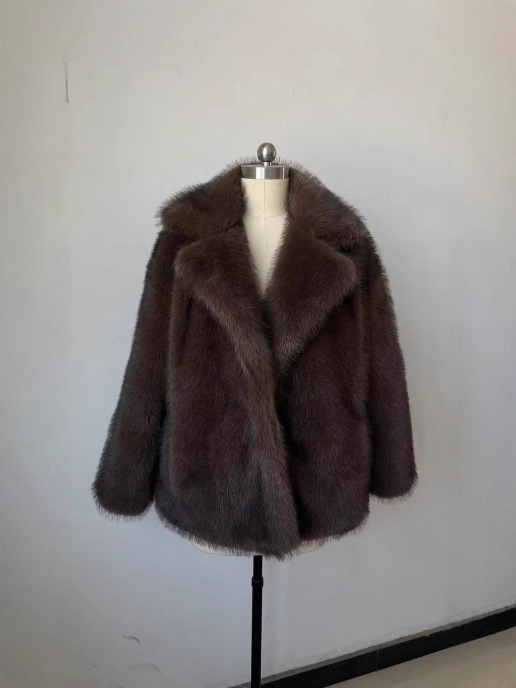 Valen Textured Fur Coat