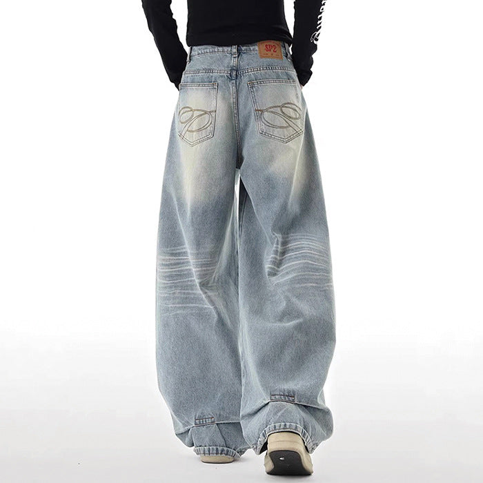 Elvian Embroidered Wide Denim